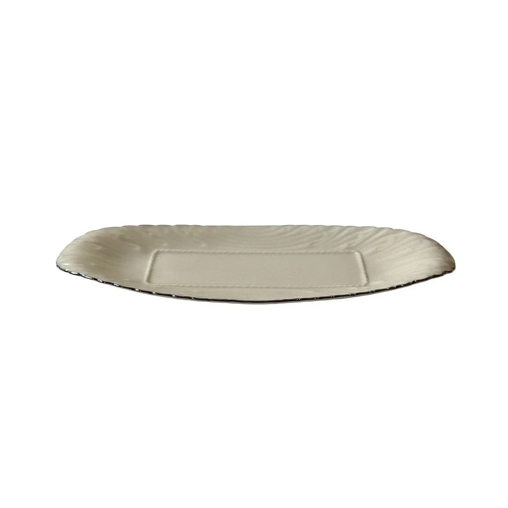 Vtintage Lenox Weatherly Butter Dish Platinum Trimmed Fine China Porcelain Gift